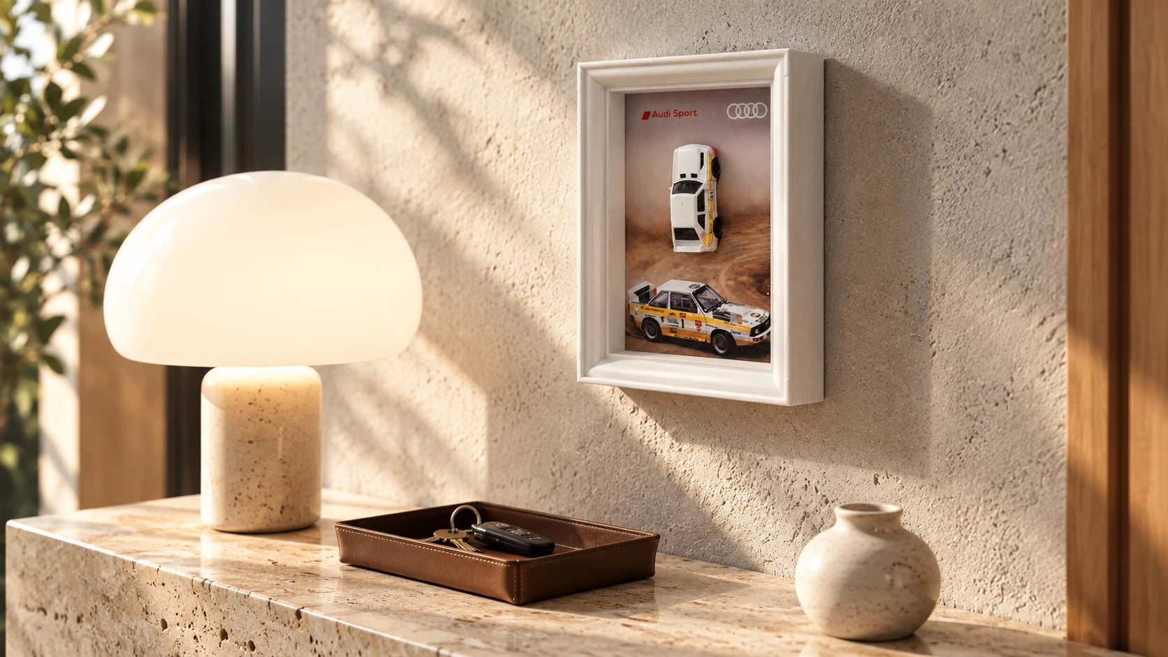 Audi quattro in einem Wohnraum