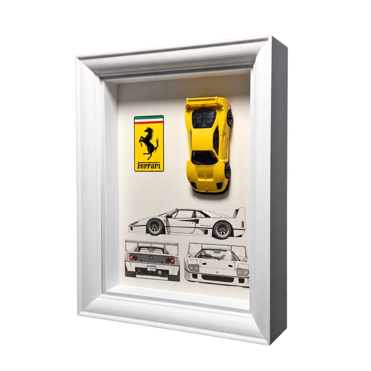 Ferrari F40 Yellow w ramce 3D Dioramax