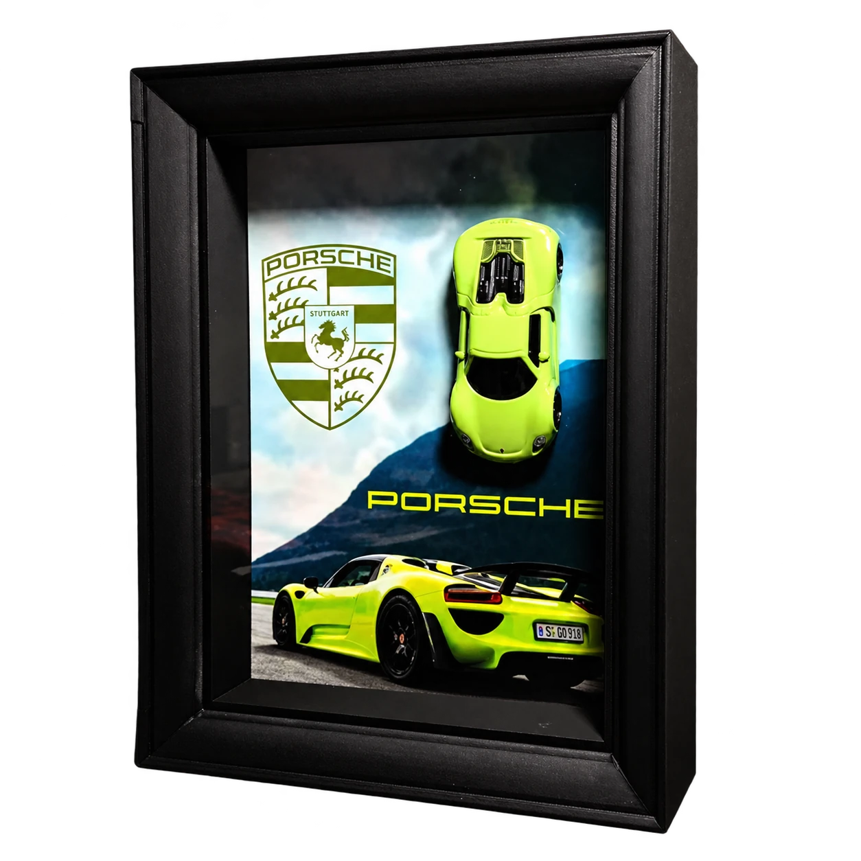 Porsche 918 Spyder w ramce 3D Dioramax