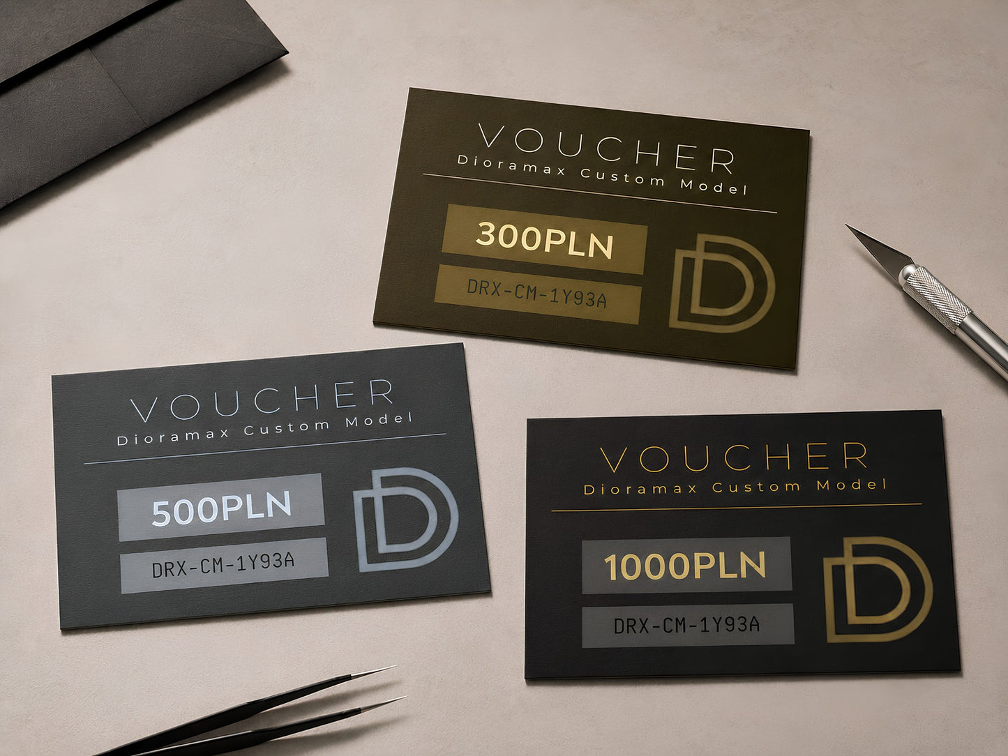 Voucher Dioramax na personalizowany model samochodu w wariantach 300, 500 i 1000 PLN