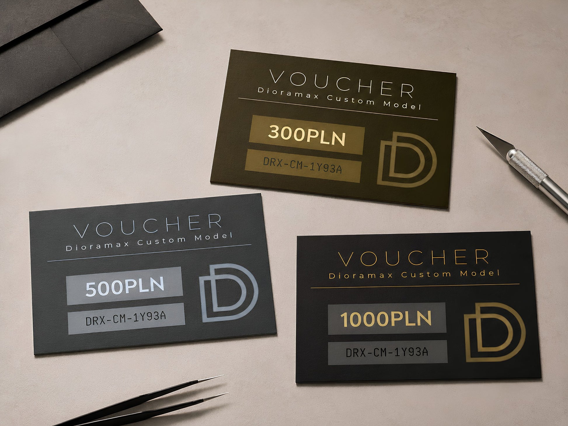Voucher Dioramax na personalizowany model samochodu w wariantach 300, 500 i 1000 PLN